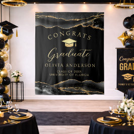Tapiz Elegante fondo de fiesta de graduación negro y dor