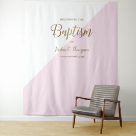 Tapiz Elegante fondo de foto de bautizo rosa moderno