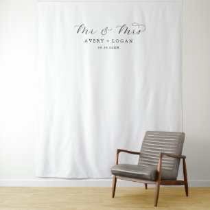 Tapiz Elegante fondo de pantalla con letra Mr y Mrs para