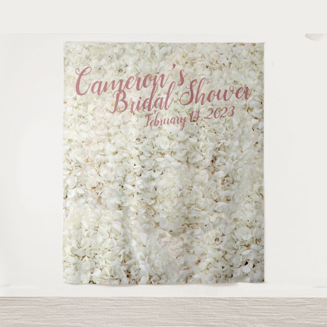 Tapiz Elegante fondo de pantalla de boda con flores blan (Anverso)