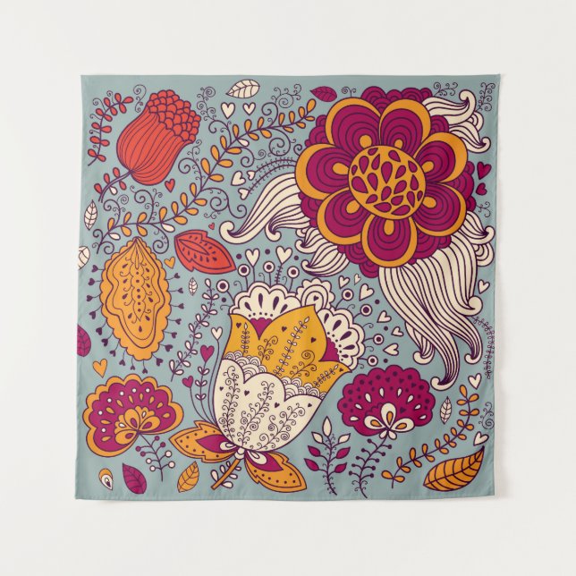 Tapiz Elegante fondo floral vintage (Anverso)