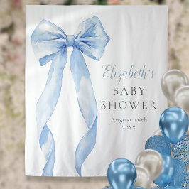 Tapiz Elegante fondo fotográfico Baby Shower Bow azul