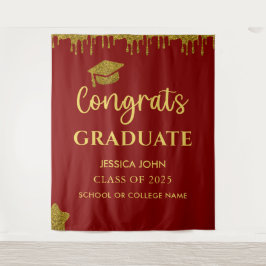 Tapiz Elegante Fondo Fotográfico de Graduación Granate y