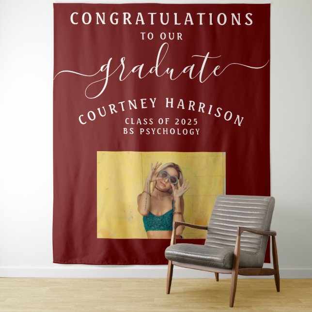Tapiz Elegante guión caligrafía de graduación Marrón de  (In situ)