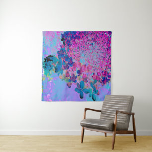 Tapiz Elegante Hortensia Limelight Azul Oscuro y Magenta
