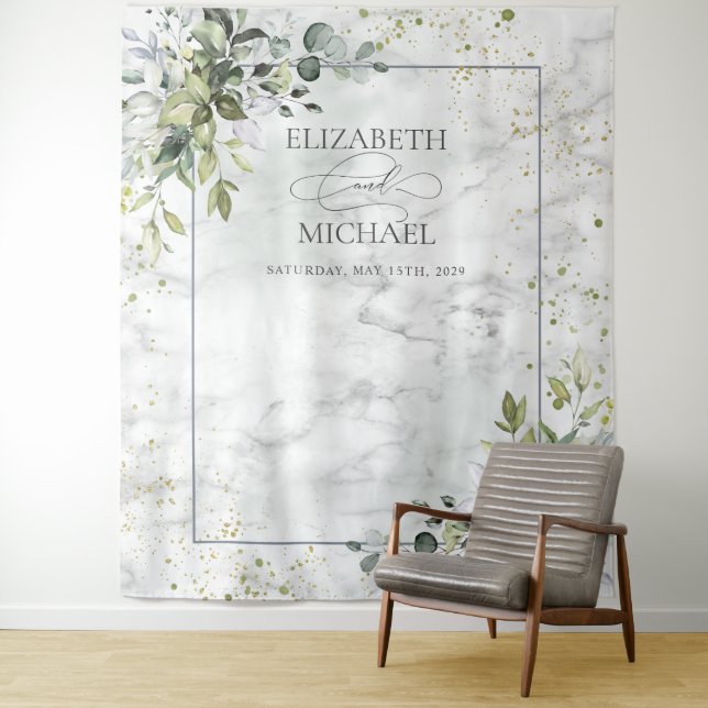 Tapiz Elegante mármol de eucalipto azul polvoriento (In situ)