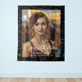 Tapiz Elegante Math Felicitaciones Foto Graduación