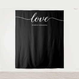 Tapiz Elegante Moda Black Love Script Boda fondo