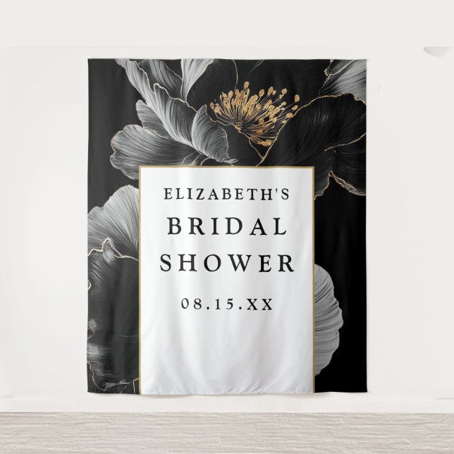 Tapiz Elegante Moda floral ducha de novia Foto de fondo (Anverso)