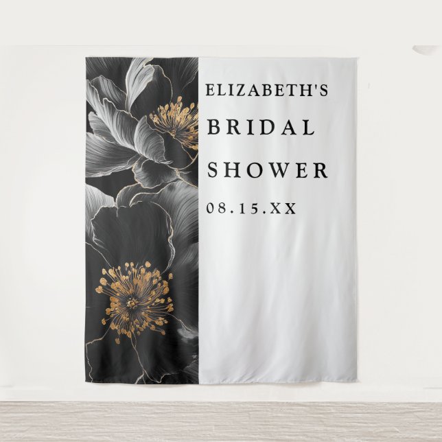 Tapiz Elegante Moda moderna Floral Photo Booth Fondo (Anverso)