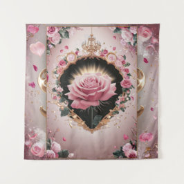 Tapiz Elegante mural de rosa rosa para boda #2