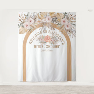 Tapiz Elegante pampas césped beige floral ducha de novia