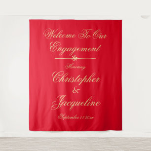 Tapiz Elegante Partido de Compromiso Moda Red & Gold Bac