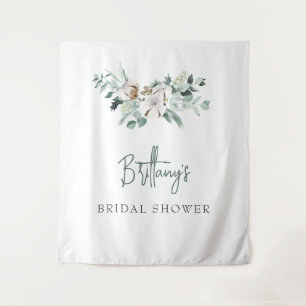 Tapiz Elegante Personalizado Winter Green Bridal Shower