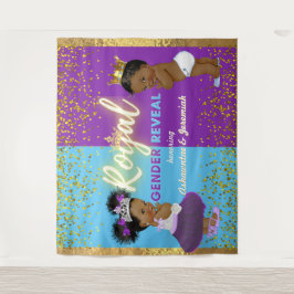 Tapiz Elegante Revelación de Género Real Africano Morado