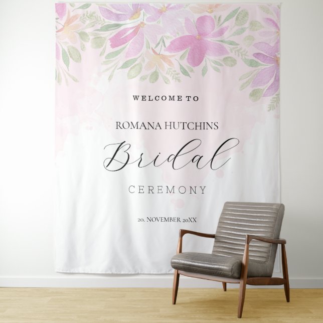 Tapiz Elegante Romántico Floral Rosa (In situ)