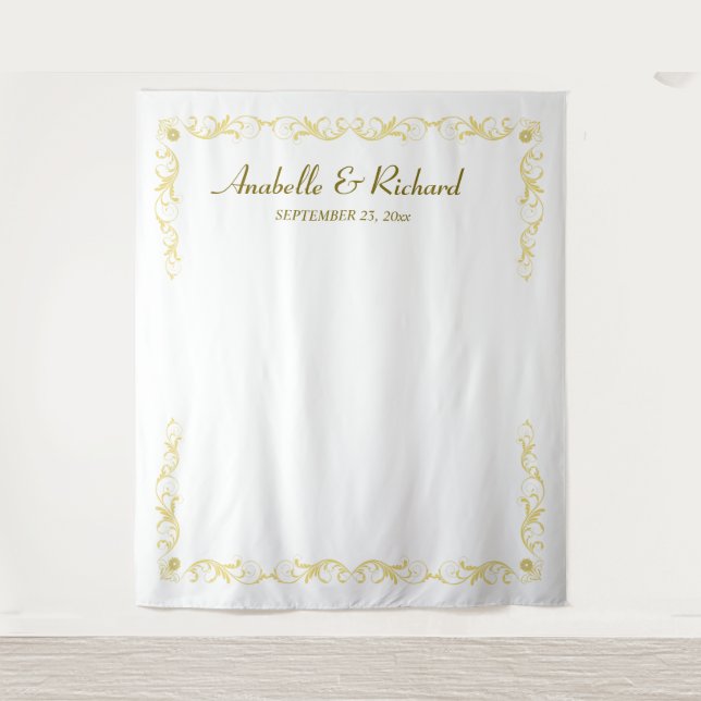 Tapiz Elegante telón de fondo Boda victoriano (Anverso)