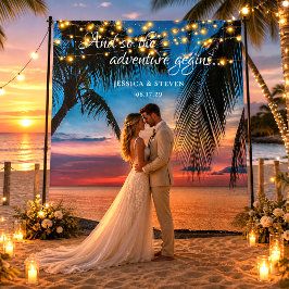 Tapiz Elegante Telón de Fondo de Boda en Palm Beach al A