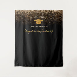 Tapiz Elegante telón de fondo de foto de graduación negr