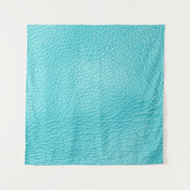 Tapiz Elegante textura de cuero turquesa (Anverso)