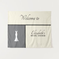 Elegante vestido blanco sobre gris - Despedida de 