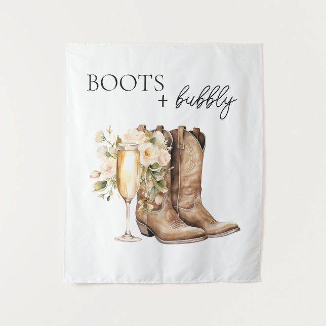 Tapiz Elegantes Botas y Despedida de Soltera con Burbuja (Anverso)