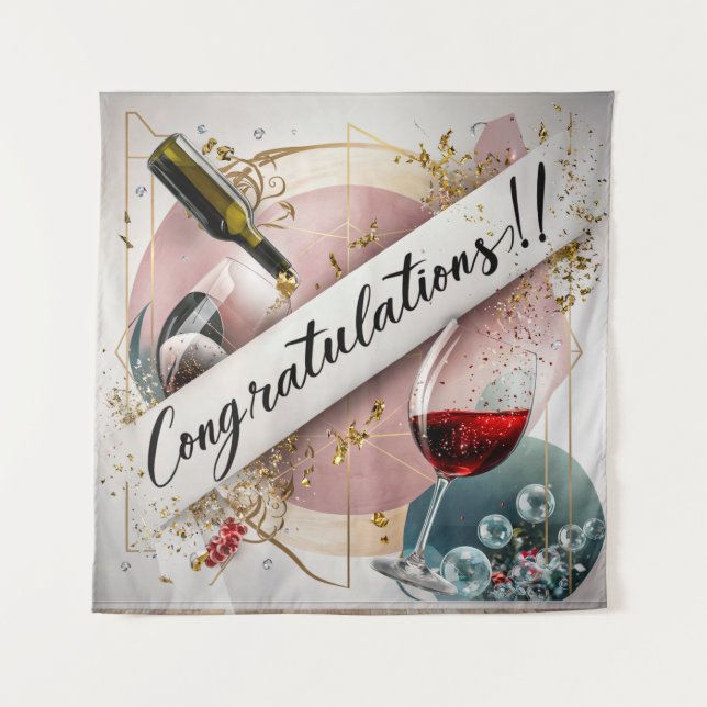 Tapiz Elegantes Felicitaciones Mural #5 (Anverso)