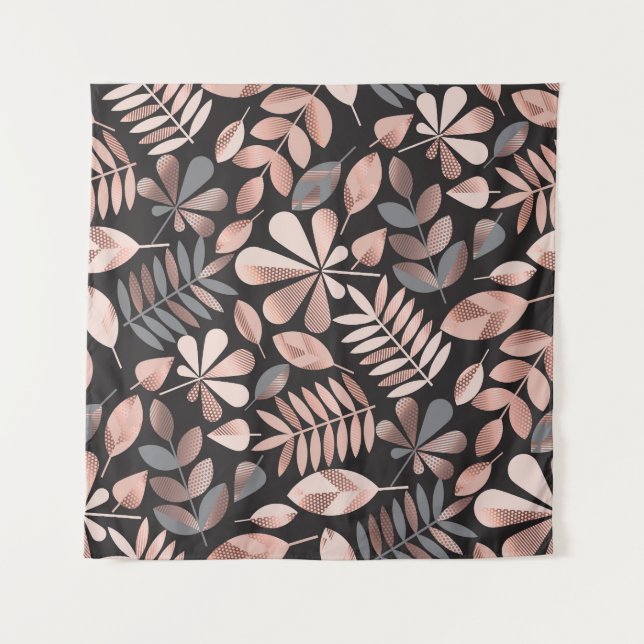 Tapiz Elegantes hojas otoñales: Geométricas Pastel (Anverso)