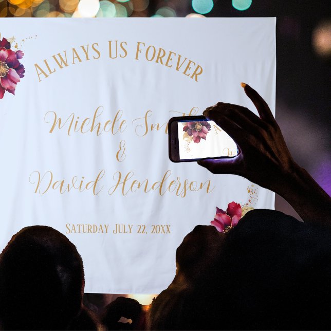 Tapiz Elegantes nombres personales con burdeos de oro bl (Subido por el creador)