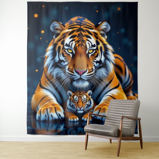 Tapiz Elektrisierender Tiger – Kraftvolle Wildnis  (In situ)