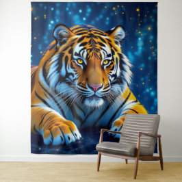 Tapiz Elektrisierender Tiger – Kraftvolle Wildnis 