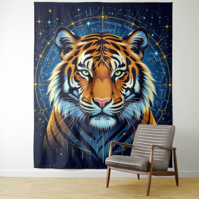 Tapiz Elektrisierender Tiger – Kraftvolle Wildnis  (In situ)