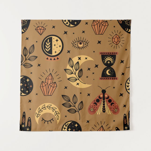 Tapiz Elementos mágicos: Encanto del patrón sin foco (Anverso)