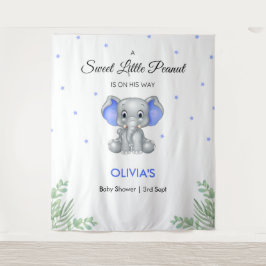 Tapiz Elephant Blue Stars Boy Fondo de Baby Shower