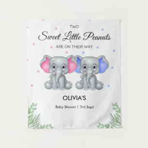 Tapiz Elephant Twin Chica Boy Baby Shower Backups