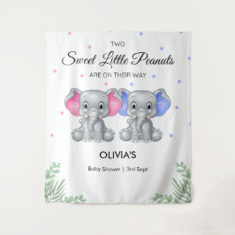 Tapiz Elephant Twin Chica Boy Baby Shower Backups