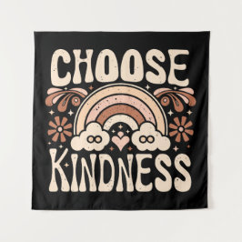 Tapiz Elija la amabilidad groovy citas hippie estéticas