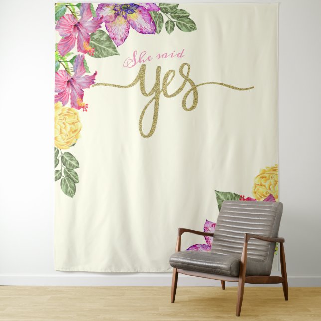 Tapiz Ella dijo Sí cartel de Booth (In situ)