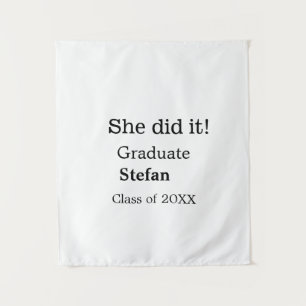 Tapiz Ella lo hizo graduada agregar nombre clase de 20XX