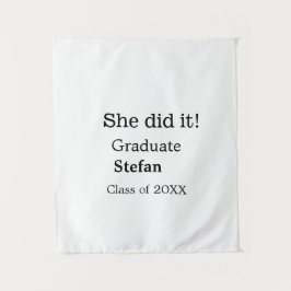Tapiz Ella lo hizo graduado agregar nombre clase de 20XX