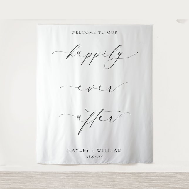 Tapiz Ellesmere Bienvenidos por Siempre Felices Después  (Anverso)