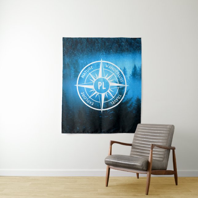 Tapiz Emblema de la estrella de la brújula monograma nie (In situ)