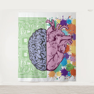 Tapiz Emoción del equilibrio del corazón en el cerebro