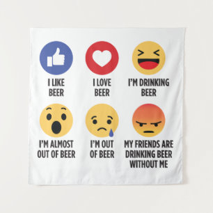 Tapiz Emojis de cerveza