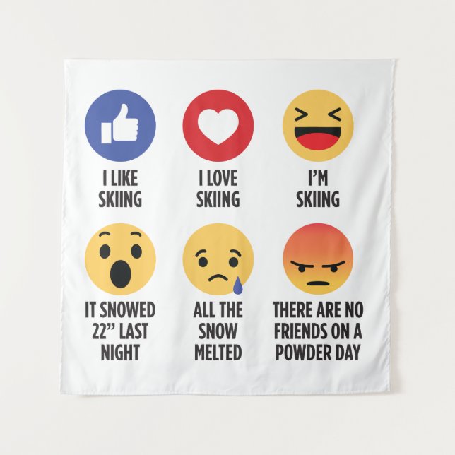 Tapiz Emojis de esquí (Anverso)