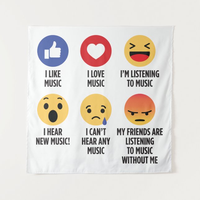 Tapiz Emojis de Música (Anverso)