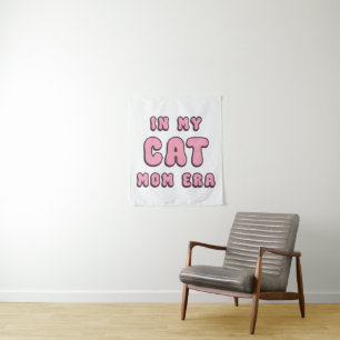 Tapiz En la era de mi gato, la tipografía rosa retro