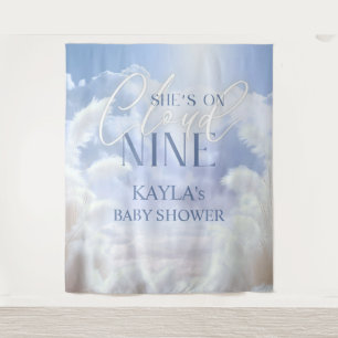 Tapiz En la nube 9 nueve Pampas Baby Shower Photobooth
