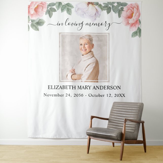 Tapiz En memoria amorosa Foto Memorial floral rosa (In situ)