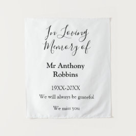 Tapiz En memoria de nombre recuerdo funeral detalle conm